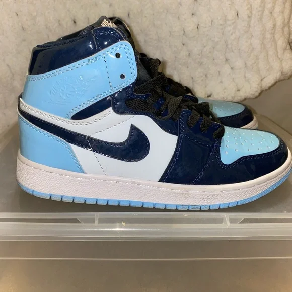 Blue chill air Jordan retro high 1 womens size 7 youth 5.5 - Picture 3 of 4